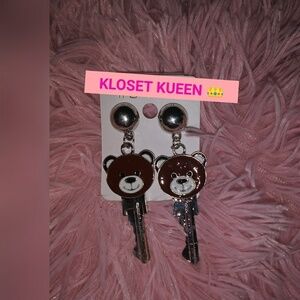 Teddy Bear Key Earring